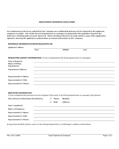 2022 Employee Reference Check Form Fillable Printable Pdf And Forms