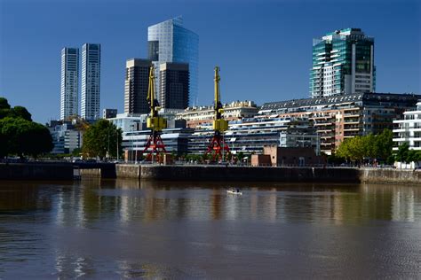 Skyline Along The River In Buenos Aires Argentina Image Free Stock