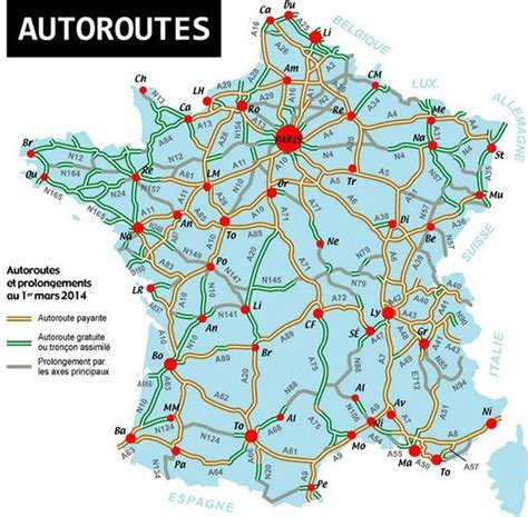 Autoroutes France Map 