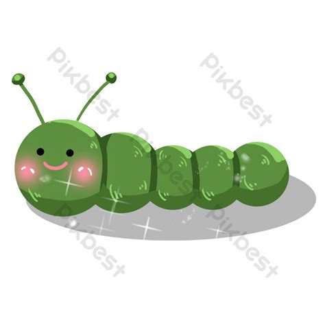 蟲子綠色毛毛蟲卡通可愛動物圖案psd元素素材免費下載 Pikbest
