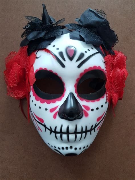 Mascara Catrina Halloween Calavera Mexicana Disfraz 3000 En