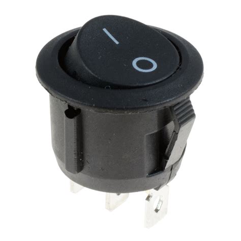 1pc Black Onoff Round Rocker Switch With 3 Terminals Mayitr Led