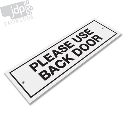 Please Use Back Door 3mm Rigid Pvc Board Sign Any Colour Ebay