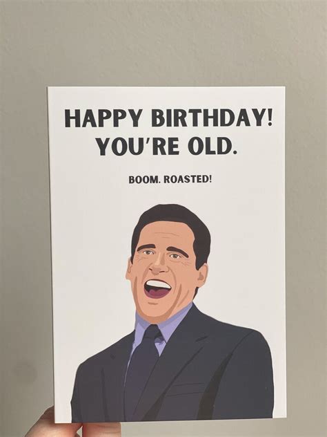 The Office Birthday Card Michael Scott Card Funny Birthday Etsy