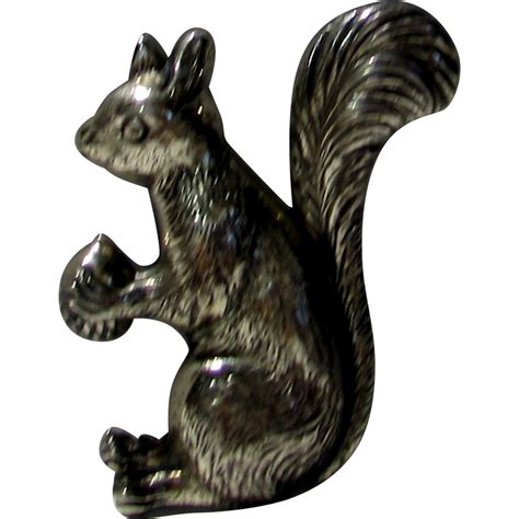 Sterling Silver Finely Detailed Squirrel Pin From Stylandgrace On Ruby Lane