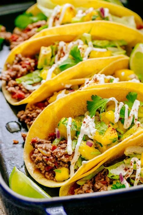 I love you man best fish tacos place. Beef Tacos with Mango Salsa - NatashasKitchen.com