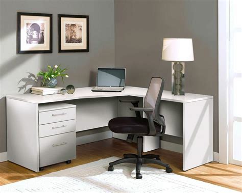 A home office desk can act as a personal hub for your daily life, whether you simply want a place to pay bills or you need a complete home office. Modern White L-shaped Desk with Mobile Pedestal ...