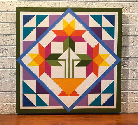 Barn Quilt Hand Painted 2x2 Etsy Painted Barn Quilts Barn Quilt