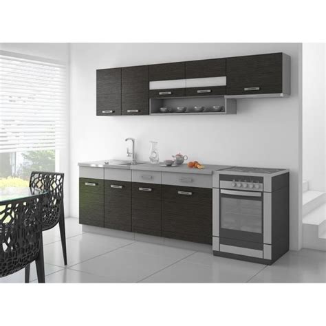 Ils sauront satisfaire vos exigences et vos besoins et pourront même vous proposer du sur mesure à condition que vous soyez prêt à. SAPHIR Cuisine complète L 2m40 - Noir et gris mat - Achat ...
