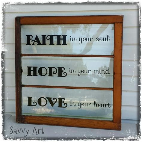 Repurposed Old Window ~ Vintage 3 Paned Window Turned Into A Faith