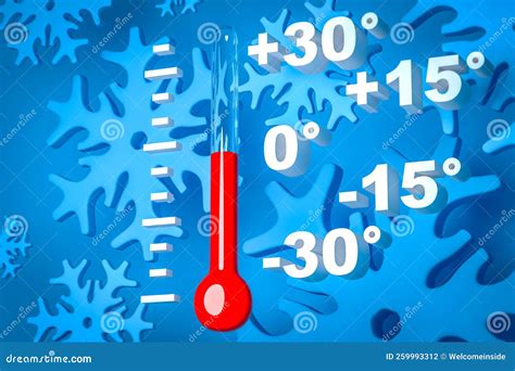 Cold Winter Weather Concept Thermometer Measuring Air Temperature