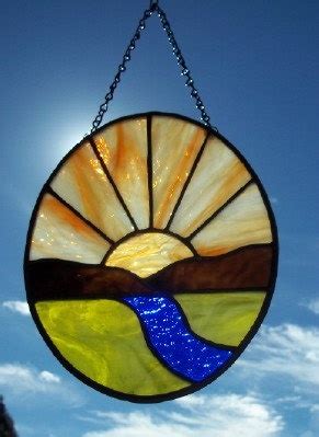 Handmade Stained Glass Sunrise Sunset Stained Glass Window Etsy