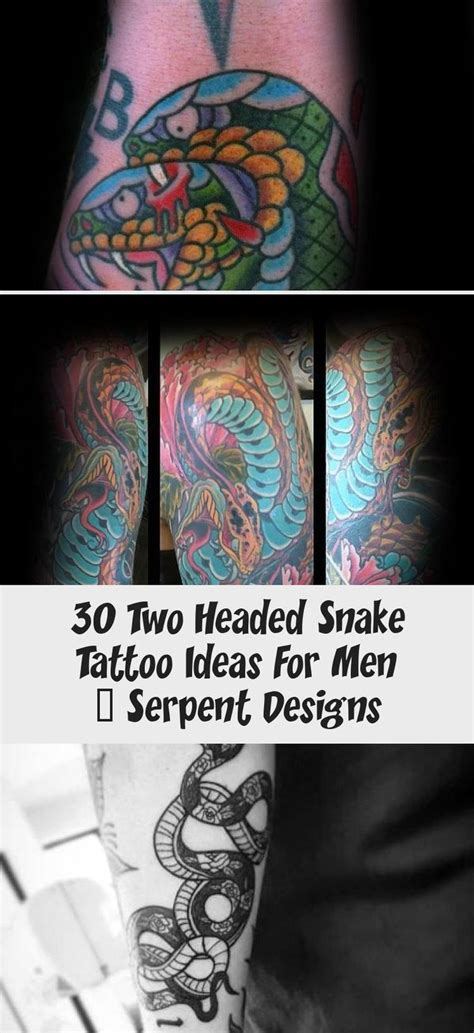 What does a snake tattoo symbolize? 30 Two Headed Snake Tattoo Ideas For Men - Serpent Designs ...