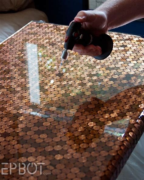 The complete list of diy table ideas that you can build this year even on a tight budget, and stay in style. Copper Creativity: DIY Penny Desk that Steals the Show!