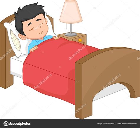 Little Boy Sleeping Cartoon White Background Stock Vector Image By