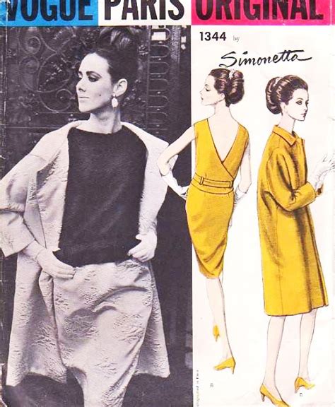 60s Classy Simonetta Evening 2 Pc Cocktail Dress And Coat Pattern Vogue