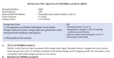 Rpp 1 lembar kls 5 sd semester 2 kurikulum 2013 revisi. RPP Daring IPS Kelas 9 Semester Ganjil Tahun Pelajaran ...