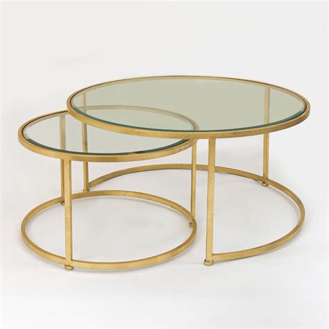 Golden Nest Coffee Tables Gold Round Coffee Table Antique Etsy