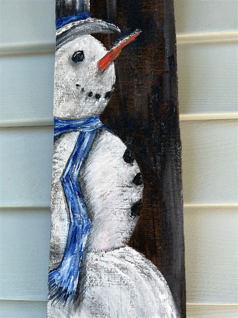 Reclaimed Wood Snowman Etsy