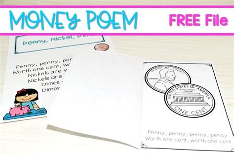Kindergarten Money Poem For Coin Identification Free File Money Poem
