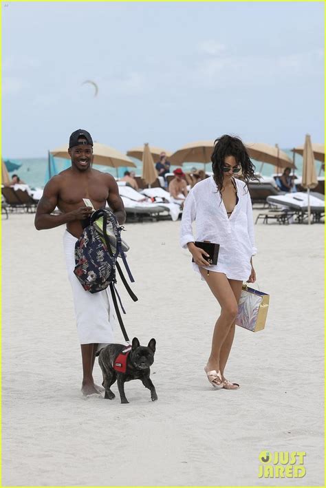 Newlyweds Shanina Shaik DJ Ruckus Hit The Beach In Miami Photo