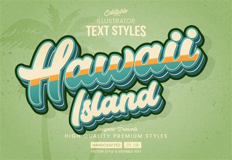 Vintage Hawaiian Typography Vector
