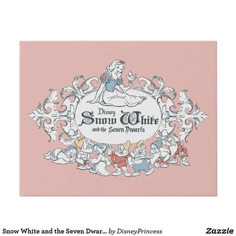 Snow White And The Seven Dwarfs Fairest Of All Faux Canvas Print Zazzle Disney Wall Art