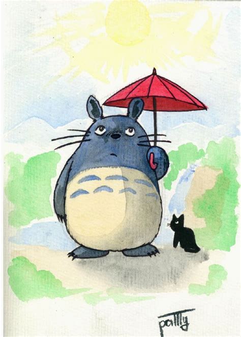 Totoro And His Umbrella Totoro Umbrella Fan Art