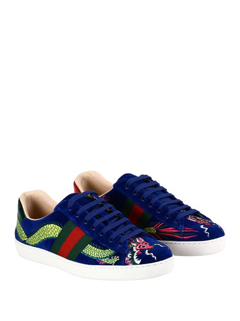Trainers Gucci Ace Embroidered Velvet Sneakers 473756fasj04064