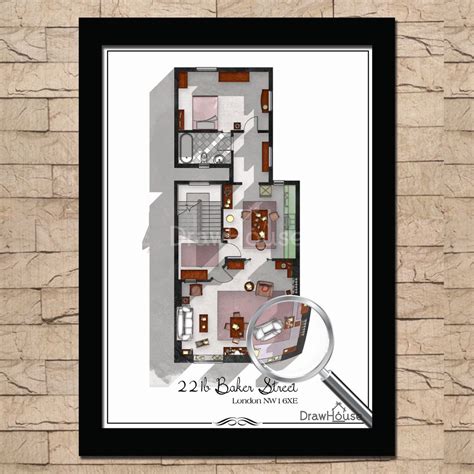 Sherlock Apartment Floor Plan - TV Show Floor Plan- 221b Baker Street