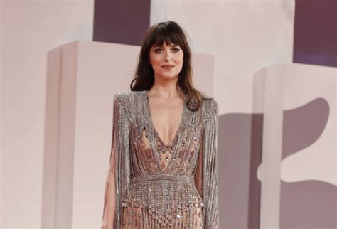 Dakota Johnson Wore A Completely Sheer Bejeweled Dress At The Venice Film Festival