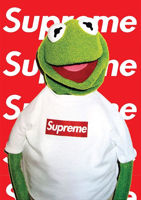 Kermit The Frog Wearing Supreme 1060x1500 Wallpaper