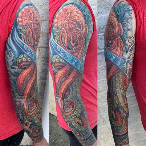 Octopus Sleeve Tattoo By Phil Robertson Tattoonow
