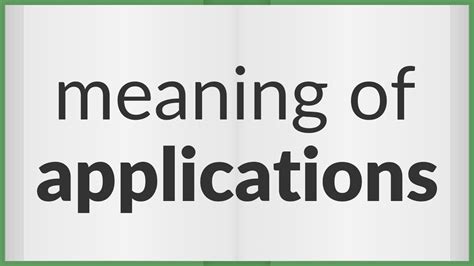 Applications Meaning Of Applications Youtube