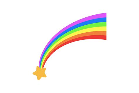 Shooting Star With A Rainbow Tail Cartoo Grafik Von Pchvector