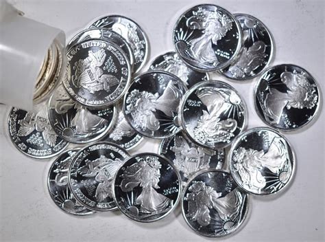 Roll Of 110 Oz Silver Liberty Rounds