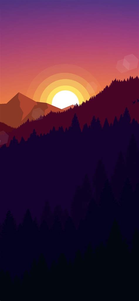 Mountain Sunset Minimal Wallpaper 1080x2340 In 2021 Minimal Wallpaper