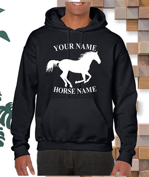 Personalised Horse Hoodie Riding Equestrian Printed Pony Etsy