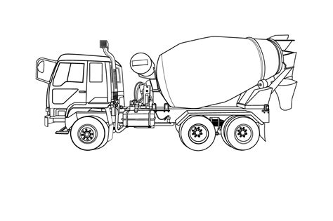 Cement mixer truck on white ~ Illustrations on Creative Market