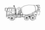 Truck Cement Mixer Drawing Illustrations Hadkhanong sketch template