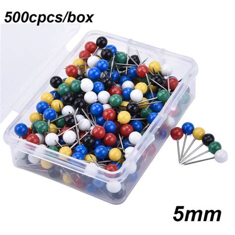 800pcs Map Tacks Push Pins Round Plastic Head With Stainless Steel