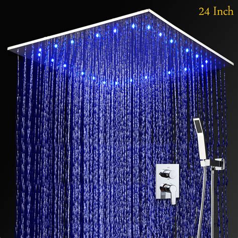 rain shower heads ceiling mounted led lighted water shower