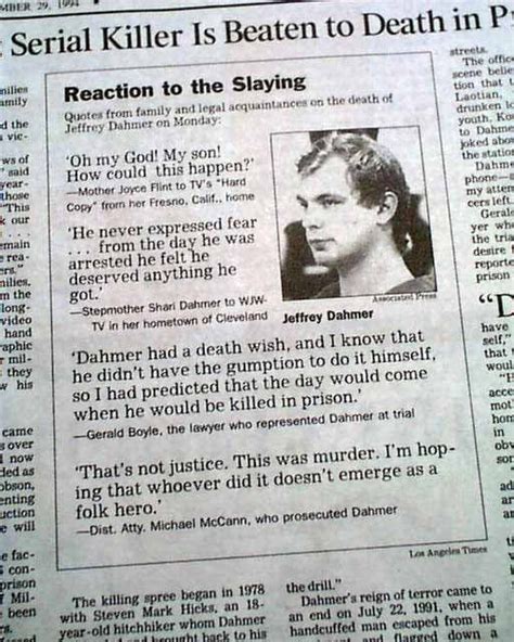 Newspapers On Jeffrey Dahmers Death True Crime Amino Amino