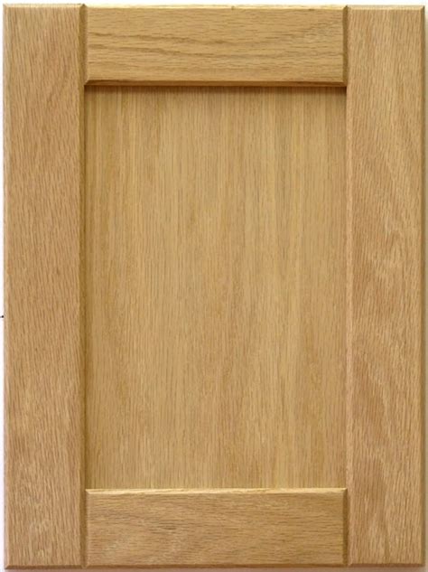 Unfinished oak cabinet doors, square with raised panel (up. Adam wood shaker kitchen cabinet door with V-groove rails.