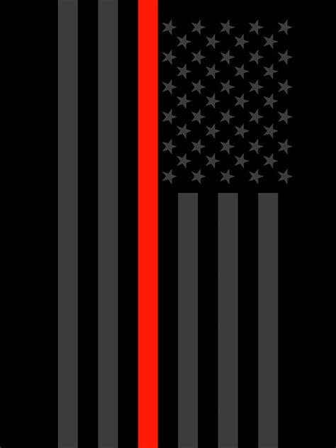 The Symbolic Thin Red Line Us Flag Firefighter Heroes Tribute Digital