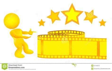 Man Introduces Gold Yellow Film Strip Illustration Stock Photos - Image ...