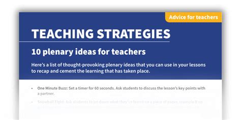 Plenary Ideas 10 Ideas Plus Tweet Sheet Worksheet Teachwire
