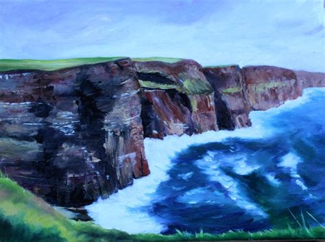 Original Oil Painting The Cliffs Of Moher By Heart2artireland