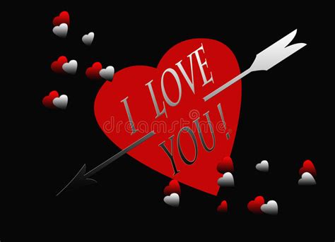 Anne kent, brian mcgrath, gerard butler and others. Red Black Heart Silver Arrow I Love You Card Stock Illustration - Illustration of color ...