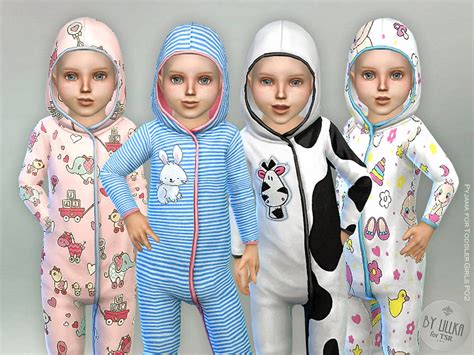 Pyjama For Toddler Girls P02 The Sims 4 Catalog